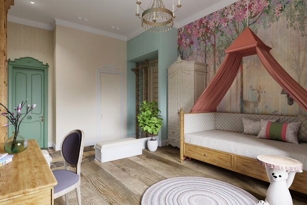 Фотография: Детская в стиле Прованс и Кантри, Квартира, Проект недели, Москва, Светлана Гаврилова, 3 комнаты, Более 90 метров – фото на INMYROOM