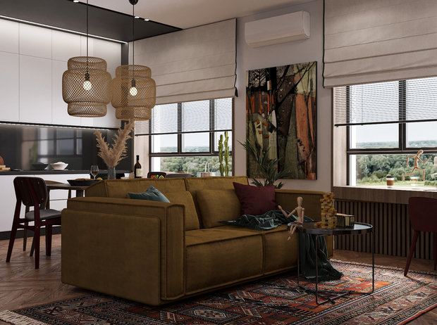 Фотография: Гостиная в стиле Современный, Эклектика, Квартира, Проект недели, Москва, 2 комнаты, 40-60 метров – фото на INMYROOM