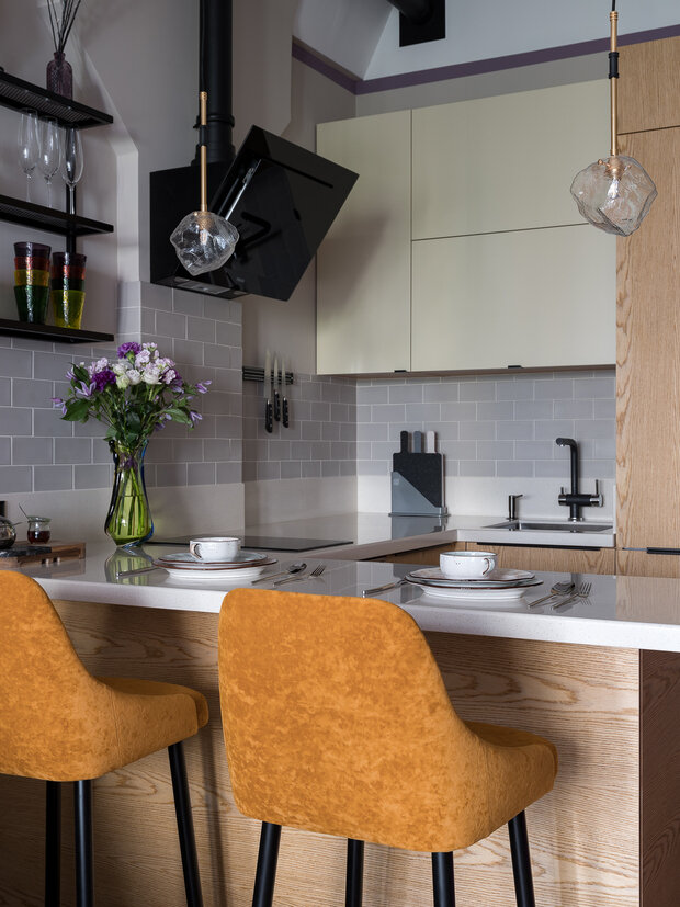 Фотография: Кухня и столовая в стиле Современный, Малогабаритная квартира, Квартира, Студия, Проект недели, Москва, до 40 метров, Екатерина Проскурина – фото на INMYROOM