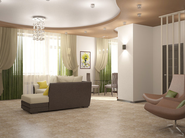 Фото из портфолио Гостиная с зеленым декором – фотографии дизайна интерьеров на INMYROOM