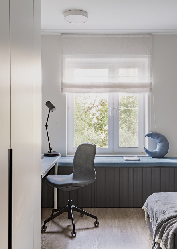 Фотография: Детская в стиле Современный, Минимализм, Квартира, Проект дня, Москва, Панельный дом, 2 комнаты, 40-60 метров, Мария Лебедева – фото на INMYROOM