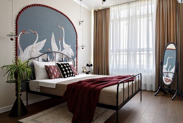 Фотография: Спальня в стиле Современный, Эклектика, Малогабаритная квартира, Квартира, Проект дня, Краснодар, 1 комната, до 40 метров, Ольга Суворова – фото на INMYROOM