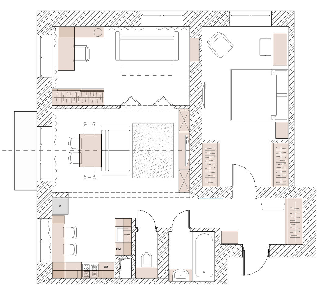 Фотография: Планировки в стиле , Квартира, Проект недели, Евгений Кулибаба, Эльвира Станкевич, Сталинка, трешка, 3 комнаты, 60-90 метров – фото на INMYROOM