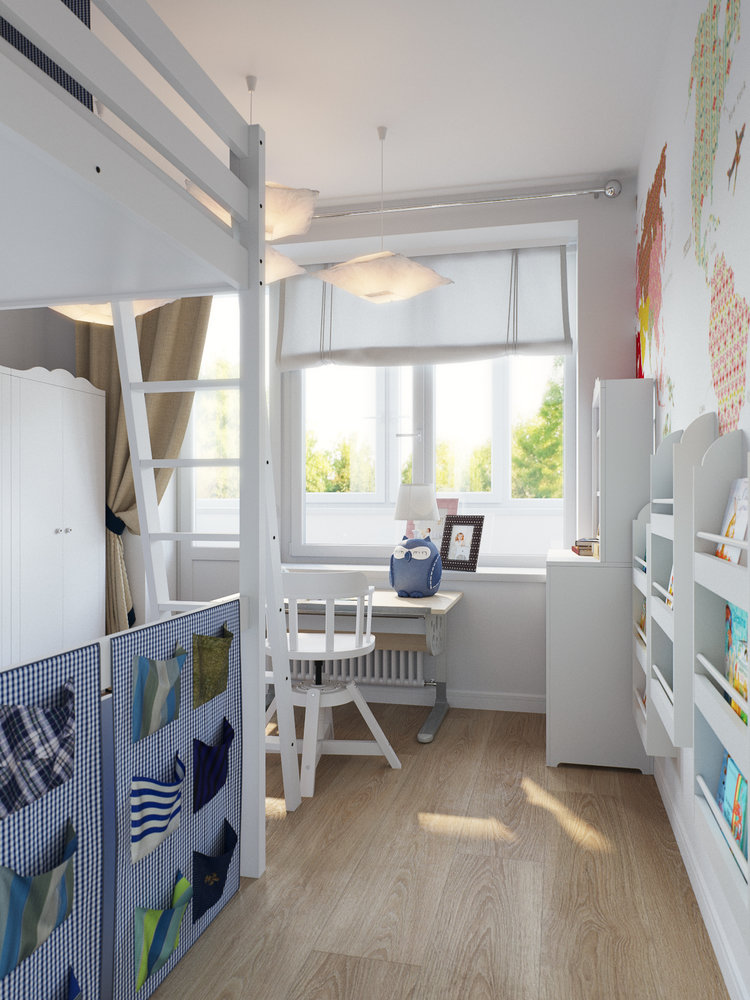 Фотография: Детская в стиле Скандинавский, Квартира, Проект недели, Москва, Никита Зуб, Блочный дом, 3 комнаты, Дизайн-студия «Цуккини», 60-90 метров – фото на INMYROOM