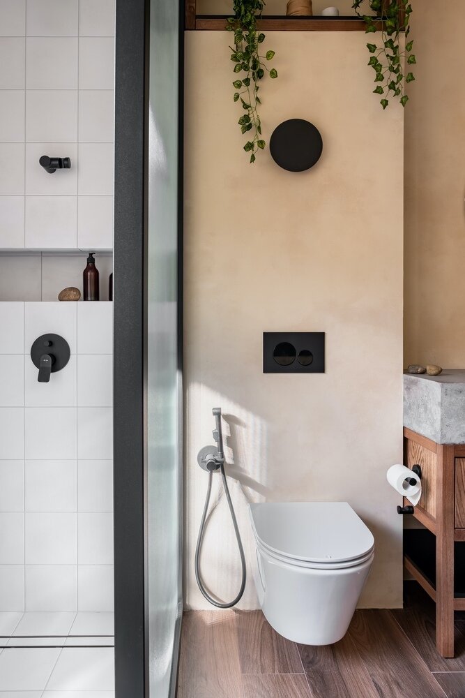 Фотография: Ванная в стиле Современный, Эклектика, Эко, Проект недели, Дом и дача, Кирпичный дом, Более 90 метров – фото на INMYROOM