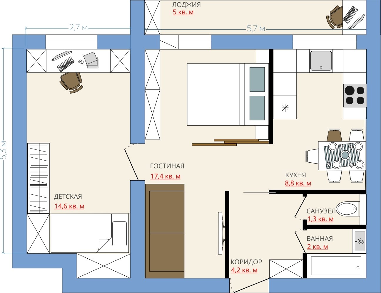 Фотография: Планировки в стиле , Перепланировка, Анастасия Киселева, Максим Джураев, Блочный дом, II-18 – фото на INMYROOM