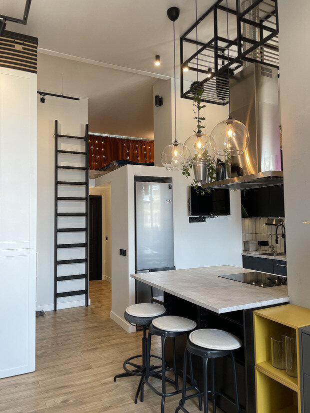 Фотография: Кухня и столовая в стиле Лофт, Скандинавский, Современный, Ремонт на практике – фото на INMYROOM