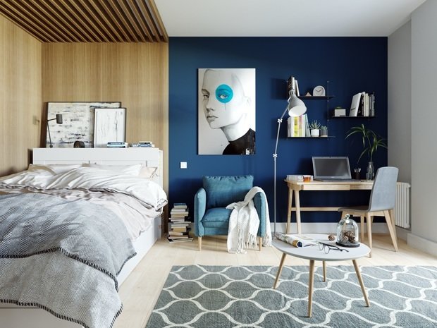 Фотография: Гостиная в стиле Скандинавский, Современный, Студия, Проект недели, Беларусь, Минск, до 40 метров, Монолитно-кирпичный, Protena – фото на INMYROOM