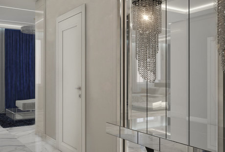 Дизайн интерьера Гостиной-кухни-прихожей в квартире г.Тула