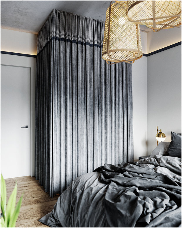 Фотография: Спальня в стиле Скандинавский, Эклектика, Квартира, Проект недели, Санкт-Петербург, Макс Жуков, Виктор Штефан, ToTaste Studio, 3 комнаты, 60-90 метров – фото на INMYROOM