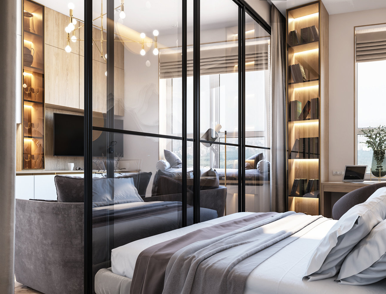 Фотография: Спальня в стиле Современный, Малогабаритная квартира, Квартира, Студия, Проект недели, Москва, Монолитный дом, до 40 метров, ЖК «Сердце Столицы», Галина Акчурина – фото на INMYROOM Фотография: Спальня в стиле Современный, Малогабаритная квартира, Квартира, Студия, Проект недели, Москва, Монолитный дом, до 40 метров, ЖК «Сердце Столицы», Галина Акчурина – фото на INMYROOM