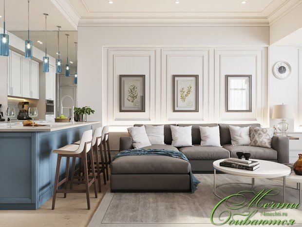 Фото из портфолио Гостиная в стиле лёгкой классики – фотографии дизайна интерьеров на INMYROOM