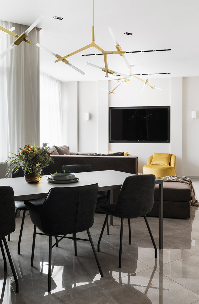 Фотография: Кухня и столовая в стиле Современный, Квартира, Проект недели, Санкт-Петербург, Монолитный дом, 3 комнаты, Более 90 метров, Ольга Дианова, Лилия Темербулатова, D&T architects – фото на INMYROOM