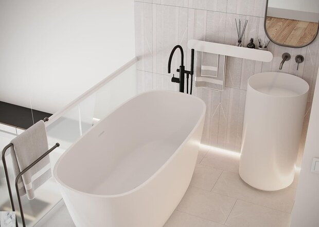 Визуализация ванной комнаты в стиле минимализм