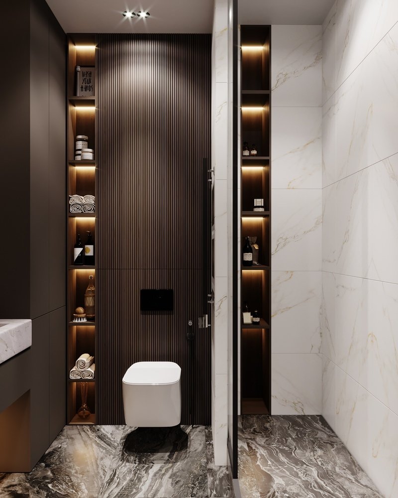 Фотография: Ванная в стиле Современный, Квартира, Проект дня, Москва, Монолитный дом, 2 комнаты, 40-60 метров, Руслан Просвирин – фото на INMYROOM Фотография: Ванная в стиле Современный, Квартира, Проект дня, Москва, Монолитный дом, 2 комнаты, 40-60 метров, Руслан Просвирин – фото на INMYROOM