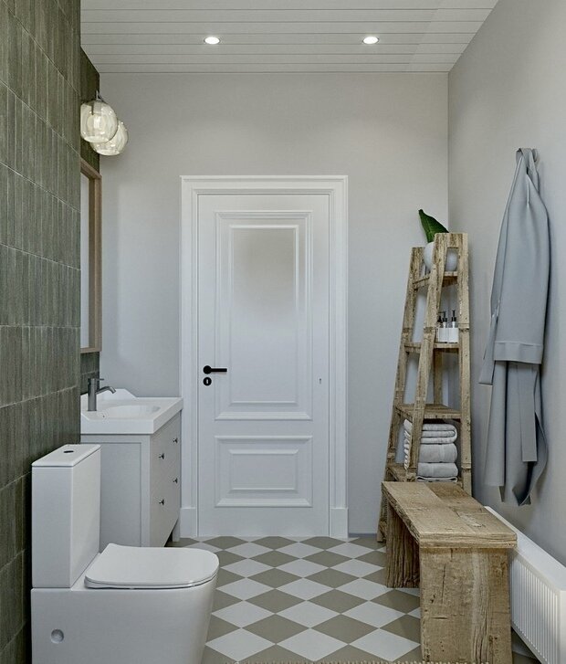 Фотография: Ванная в стиле Скандинавский, Эклектика, Винтажный, Дом, Проект дня, Дача, Москва, Дом и дача, 4 и больше, Более 90 метров, Вера Шеверденок – фото на INMYROOM