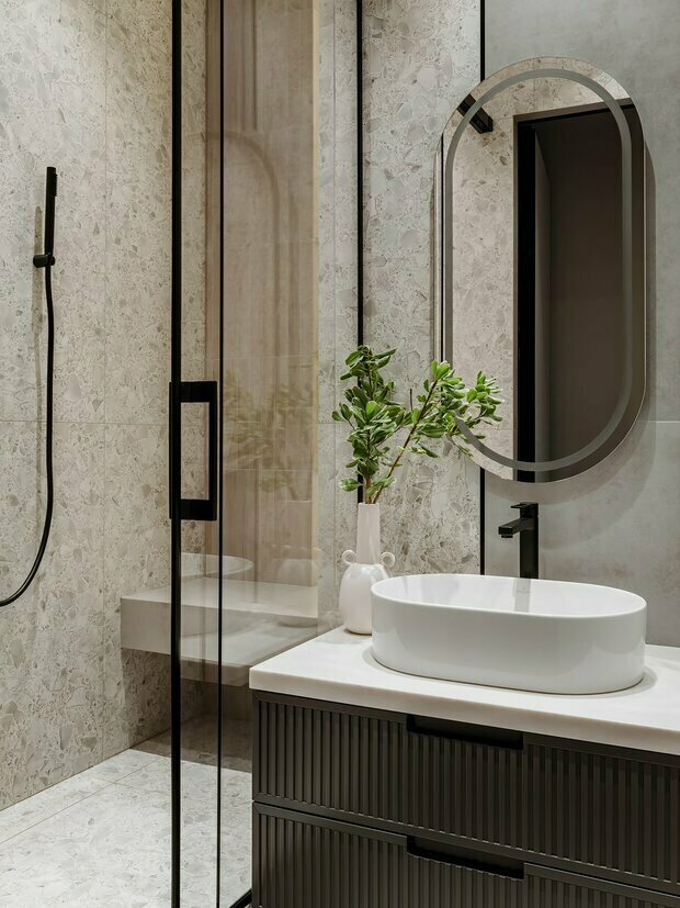 Фотография: Ванная в стиле Современный, Квартира, Проект недели, Москва, Монолитный дом, 3 комнаты, 60-90 метров, Анастасия Ковальчук, Kovalchuk Interiors – фото на INMYROOM