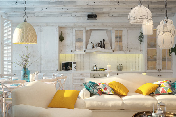 Фотография: Гостиная в стиле Прованс и Кантри, Восточный, Квартира, Дома и квартиры, Проект дня, Средиземноморский – фото на INMYROOM