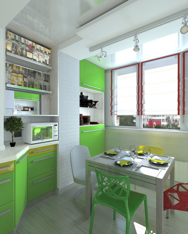 Фото из портфолио яркая "хрущевка" для молодой пары – фотографии дизайна интерьеров на INMYROOM