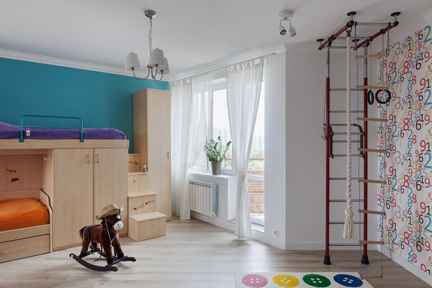 Фотография: Детская в стиле Скандинавский, Квартира, Проект недели, Минск, Татьяна Корзун, Яна Сенькевич, Синий кот, новостройка, Монолитный дом, 4 и больше, Более 90 метров – фото на INMYROOM