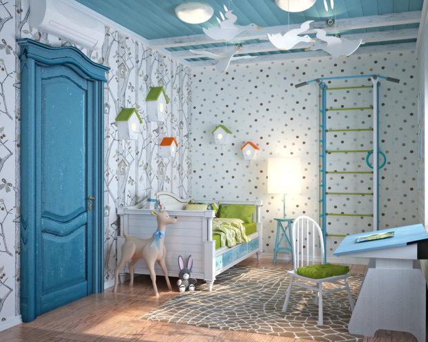 Фотография: Детская в стиле Прованс и Кантри, Квартира, Дома и квартиры, Проект дня, Средиземноморский – фото на INMYROOM