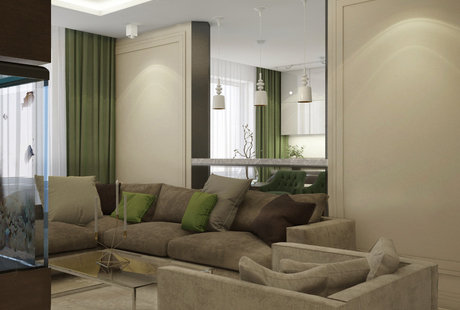 Дизайн интерьера Гостиной в ЖК "флотилия" г.Москва