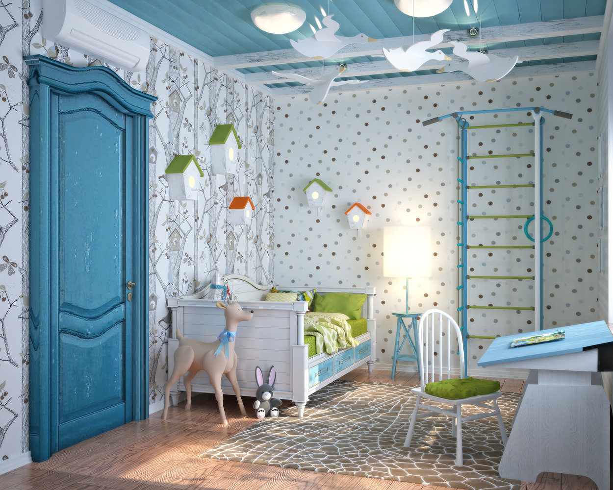 Фотография: Детская в стиле Прованс и Кантри, Квартира, Дома и квартиры, Проект дня, Средиземноморский – фото на INMYROOM Фотография: Детская в стиле Прованс и Кантри, Квартира, Дома и квартиры, Проект дня, Средиземноморский – фото на INMYROOM