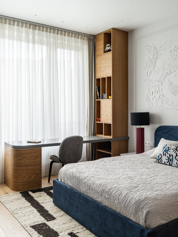 Фотография: Спальня в стиле Современный, Квартира, Проект дня, Москва, 3 комнаты, Более 90 метров, Эксклюзивные проекты, Александр Сенчугов – фото на INMYROOM