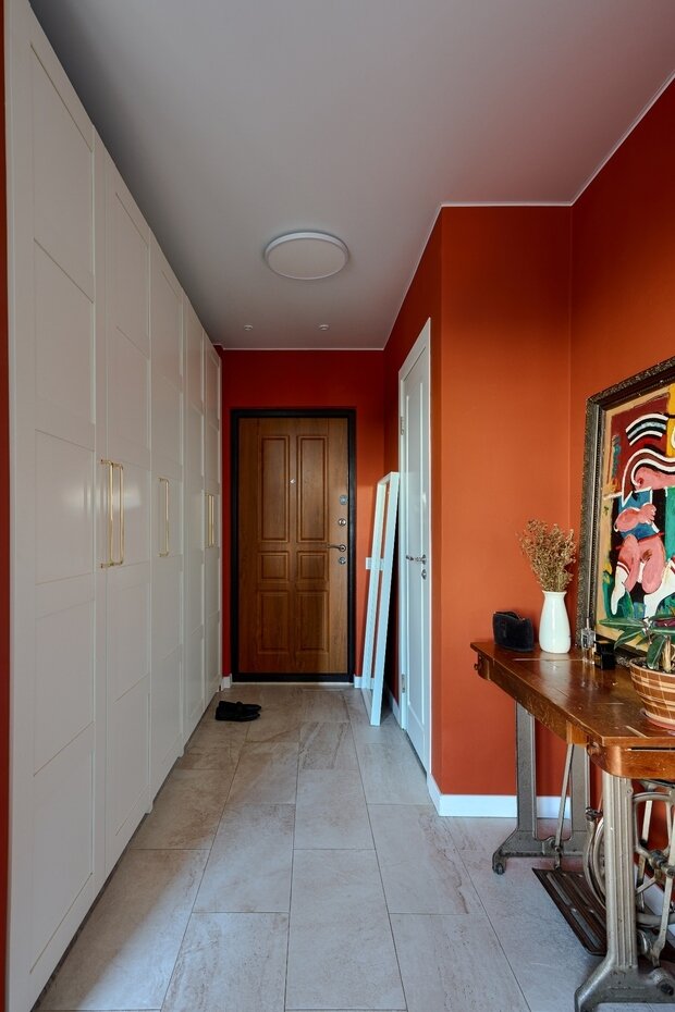 Фотография: Прихожая в стиле Скандинавский, Эклектика, Винтажный, Малогабаритная квартира, Проект недели, Москва, 1 комната, до 40 метров, N.Interior, Анастасия Григорян – фото на INMYROOM