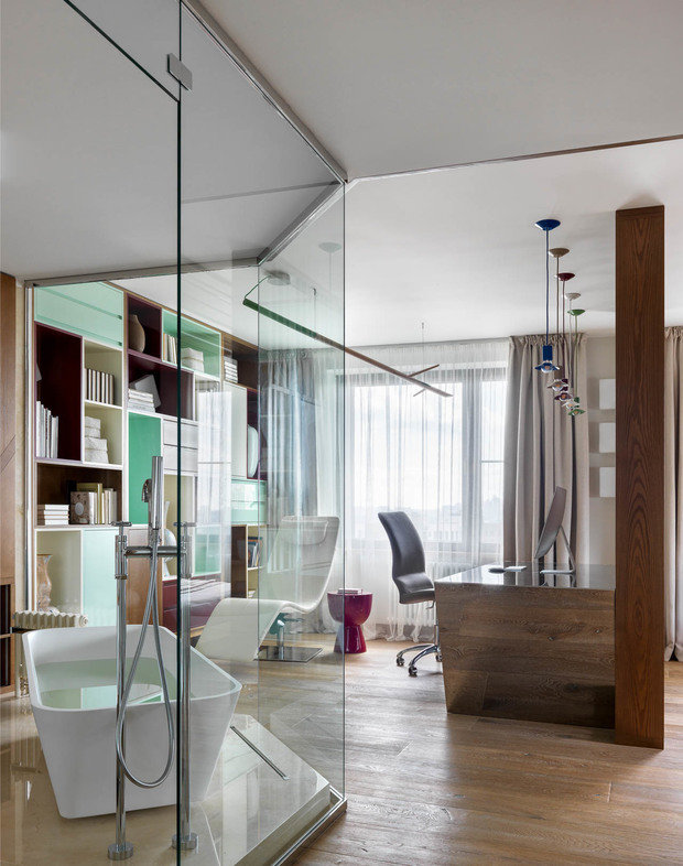 Фотография: Кабинет в стиле Эко, Эклектика, Квартира, Проект недели, Москва, Сергей Красюк, Монолитный дом, Дарья Василькова, 4 и больше, Более 90 метров, #эксклюзивныепроекты – фото на INMYROOM