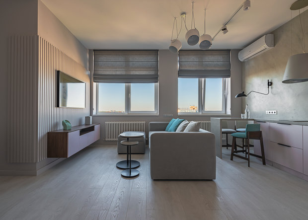 Фотография: Гостиная в стиле Современный, Минимализм, Скандинавский, Квартира, Проект недели, Ростов-на-Дону, 4 и больше, Более 90 метров, L.I.S.T., Ирина Власова – фото на INMYROOM