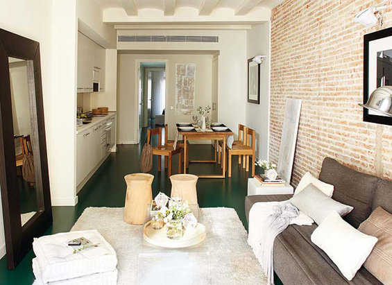 Фотография: Кухня и столовая в стиле Лофт, Минимализм, Малогабаритная квартира, Квартира, Цвет в интерьере, Дома и квартиры, Зеленый – фото на INMYROOM