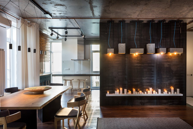 Фотография: Гостиная в стиле Лофт, Квартира, Проект недели, Киев, новостройка, Монолитный дом, 2 комнаты, 60-90 метров – фото на INMYROOM