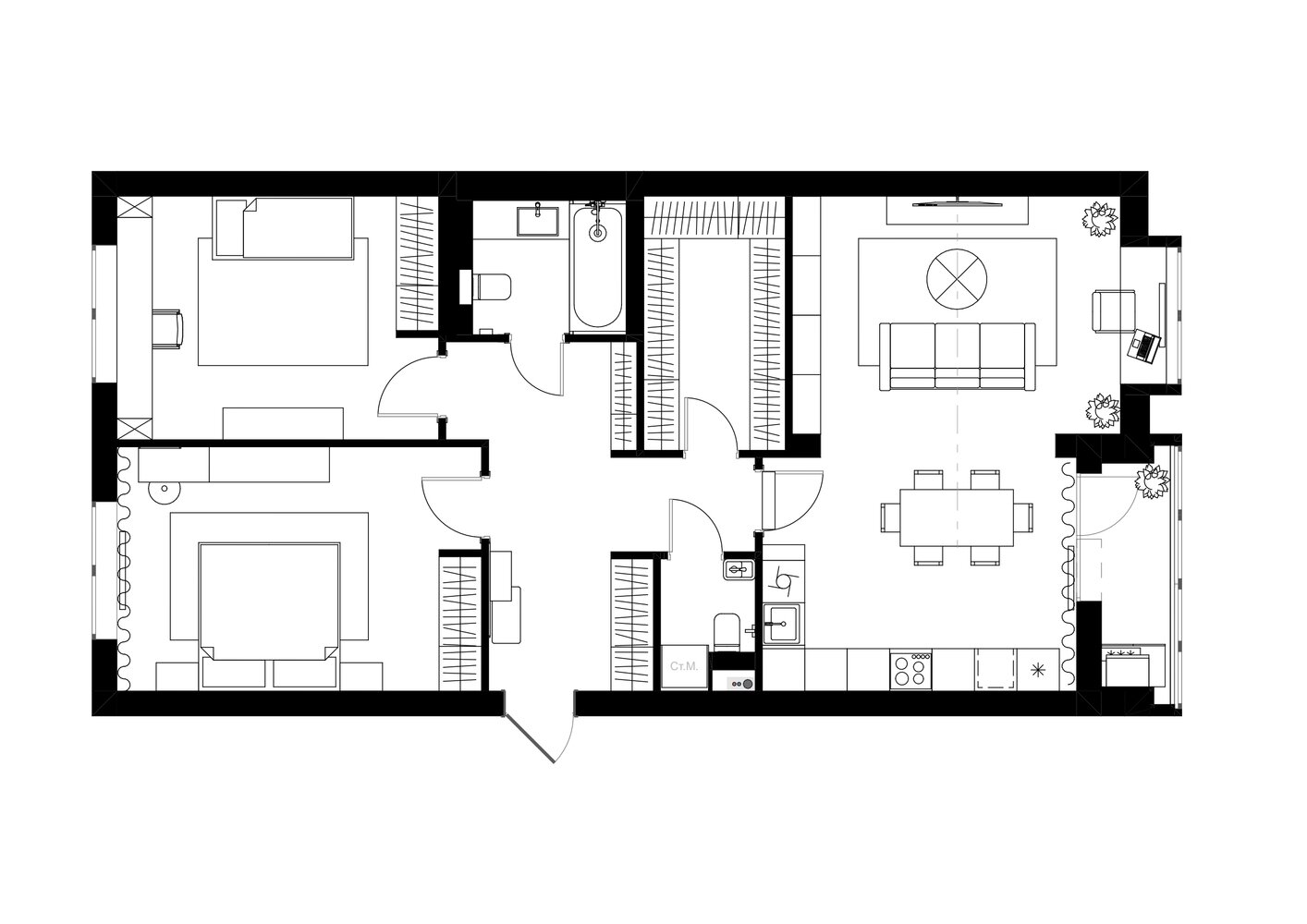 Фотография: Планировки в стиле , Современный, Квартира, Проект недели, Санкт-Петербург, 3 комнаты, Более 90 метров, Екатерина Третьякова, Tretiakova Interior – фото на INMYROOM Фотография: Планировки в стиле , Современный, Квартира, Проект недели, Санкт-Петербург, 3 комнаты, Более 90 метров, Екатерина Третьякова, Tretiakova Interior – фото на INMYROOM
