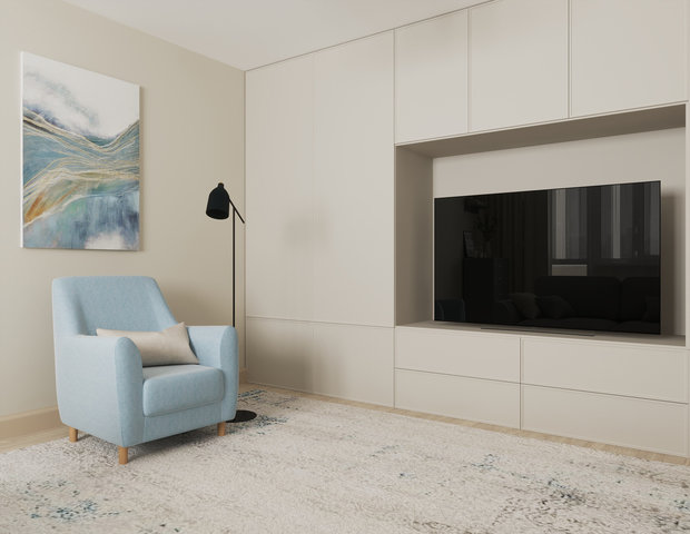 Фото из портфолио Проект однокомнатной квартиры – фотографии дизайна интерьеров на INMYROOM