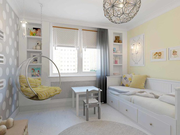 Фото из портфолио "Солнце и небо". Проект квартиры 78 кв.м. – фотографии дизайна интерьеров на INMYROOM