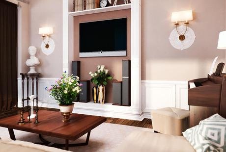 Элегатная гостиная в Москве от Interior Design Ideas
