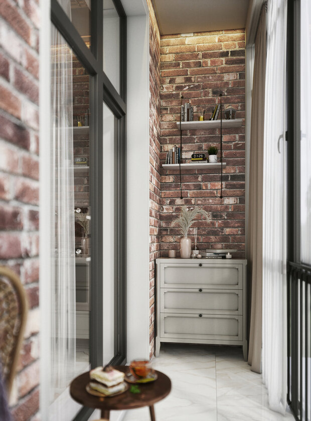 Фотография: Балкон в стиле Классический, Современный, Эклектика, Квартира, Проект недели, Одинцово, Монолитный дом, 2 комнаты, 40-60 метров, Andrei Lobin Design Buro, Андрей Лобин – фото на INMYROOM