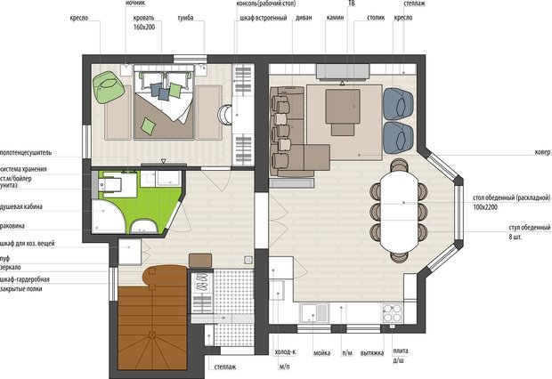 Фотография: Планировки в стиле , Современный, Дом, Проект недели, Московская область, Студия 3.14 – фото на INMYROOM