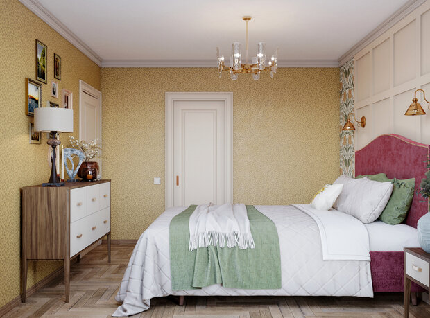 Фотография: Спальня в стиле Классический, Современный, Эклектика, Проект недели, Москва, 4 и больше, Более 90 метров, Ольга Долидзе – фото на INMYROOM