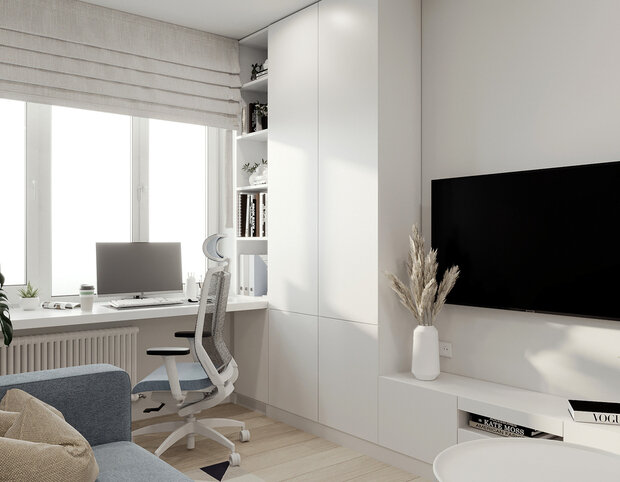 Фотография: Гостиная в стиле Современный, Минимализм, Квартира, Советы, Башня Вулыха, Студия дизайна Максимаджи – фото на INMYROOM