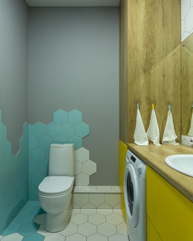 Фотография: Ванная в стиле Современный, Квартира, Проект недели, Челябинск, 3 комнаты, 40-60 метров, Юлия Танцирева – фото на INMYROOM