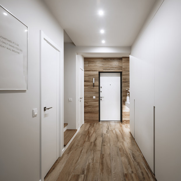 Фотография: Прихожая в стиле Минимализм, Современный, Квартира, Проект недели, Пенза, 3 комнаты, Более 90 метров, Юлия Власова – фото на INMYROOM