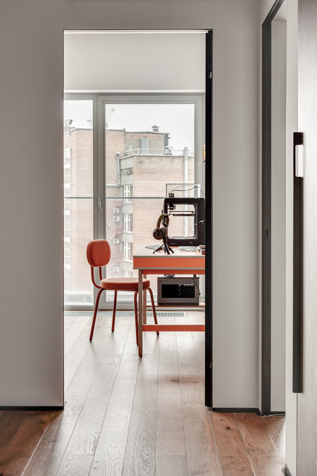 Фотография: Кабинет в стиле Минимализм, Современный, Квартира, Проект недели, Москва, 3 комнаты, Более 90 метров, num.21, Анастасия Клименко – фото на INMYROOM