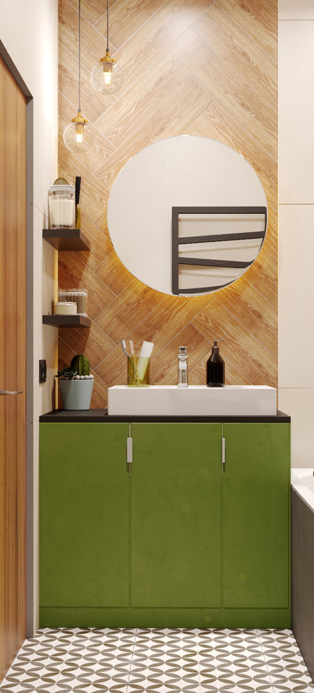 Фотография: Ванная в стиле Современный, Квартира, Проект недели, Химки, Монолитный дом, 2 комнаты, 40-60 метров, Наталья Краснобородько, ЖК «Звезда России» – фото на INMYROOM Фотография: Ванная в стиле Современный, Квартира, Проект недели, Химки, Монолитный дом, 2 комнаты, 40-60 метров, Наталья Краснобородько, ЖК «Звезда России» – фото на INMYROOM