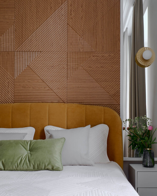 Фотография: Спальня в стиле Современный, Скандинавский, Квартира, Проект дня, Химки, Московская область, Сталинка, 3 комнаты, 40-60 метров, Светлана Конькова – фото на INMYROOM