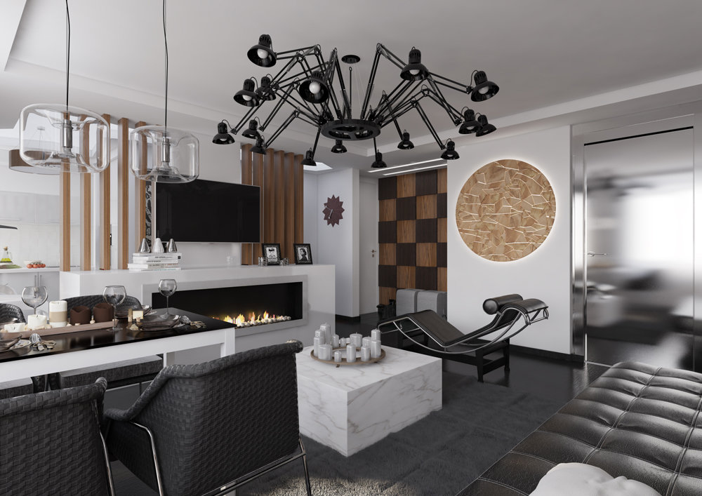 Фотография: Гостиная в стиле Лофт, Современный, Квартира, Дома и квартиры, Проект недели – фото на INMYROOM Фотография: Гостиная в стиле Лофт, Современный, Квартира, Дома и квартиры, Проект недели – фото на INMYROOM