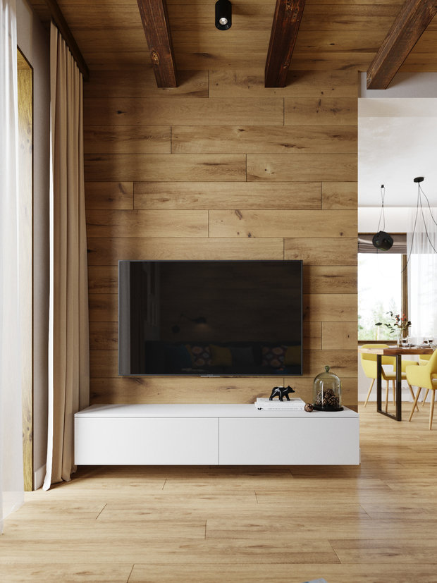 Фотография: Гостиная в стиле Современный, Скандинавский, Дом, Проект недели, Дача, Новосибирск, 3 комнаты, 60-90 метров, DS Mango – фото на INMYROOM