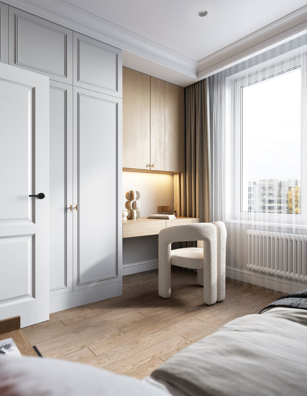 Фотография: Спальня в стиле Современный, Квартира, Проект недели, Санкт-Петербург, 4 и больше, Более 90 метров, Олег Минц, MINTS INTERIORS – фото на INMYROOM