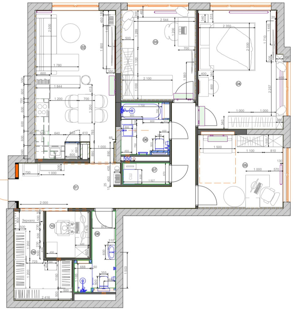 Фотография: Планировки в стиле , Современный, Квартира, Проект дня, Москва, 4 и больше, Более 90 метров, Наталья Шишкина – фото на INMYROOM